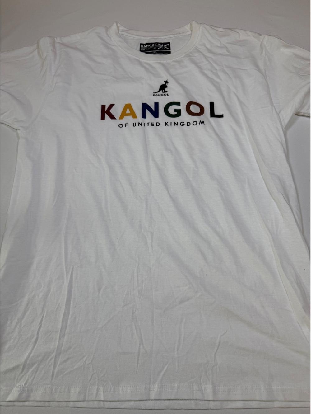 Kangol White Multicolor Logo T-Shirt Size G/L
